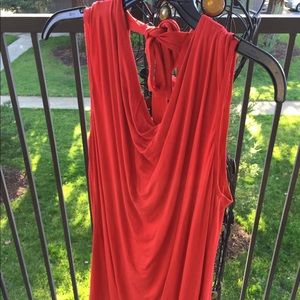 Cabi Sleeveless Top Scarlet Red Tie Back